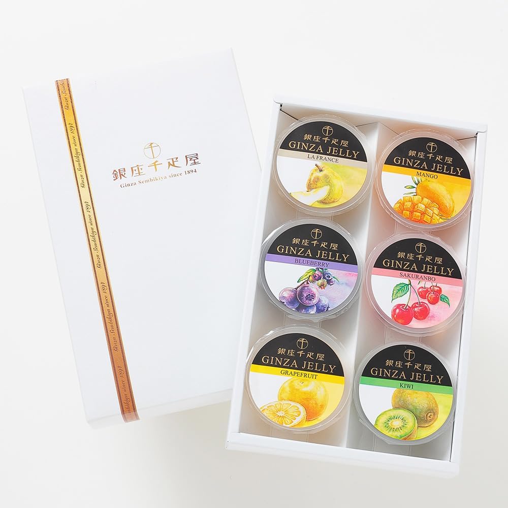 Ginza Senbikiya Ginza Fruit Yokan 6 pieces, Gift card included, Official wrapping, Official carry bag included, Gift
