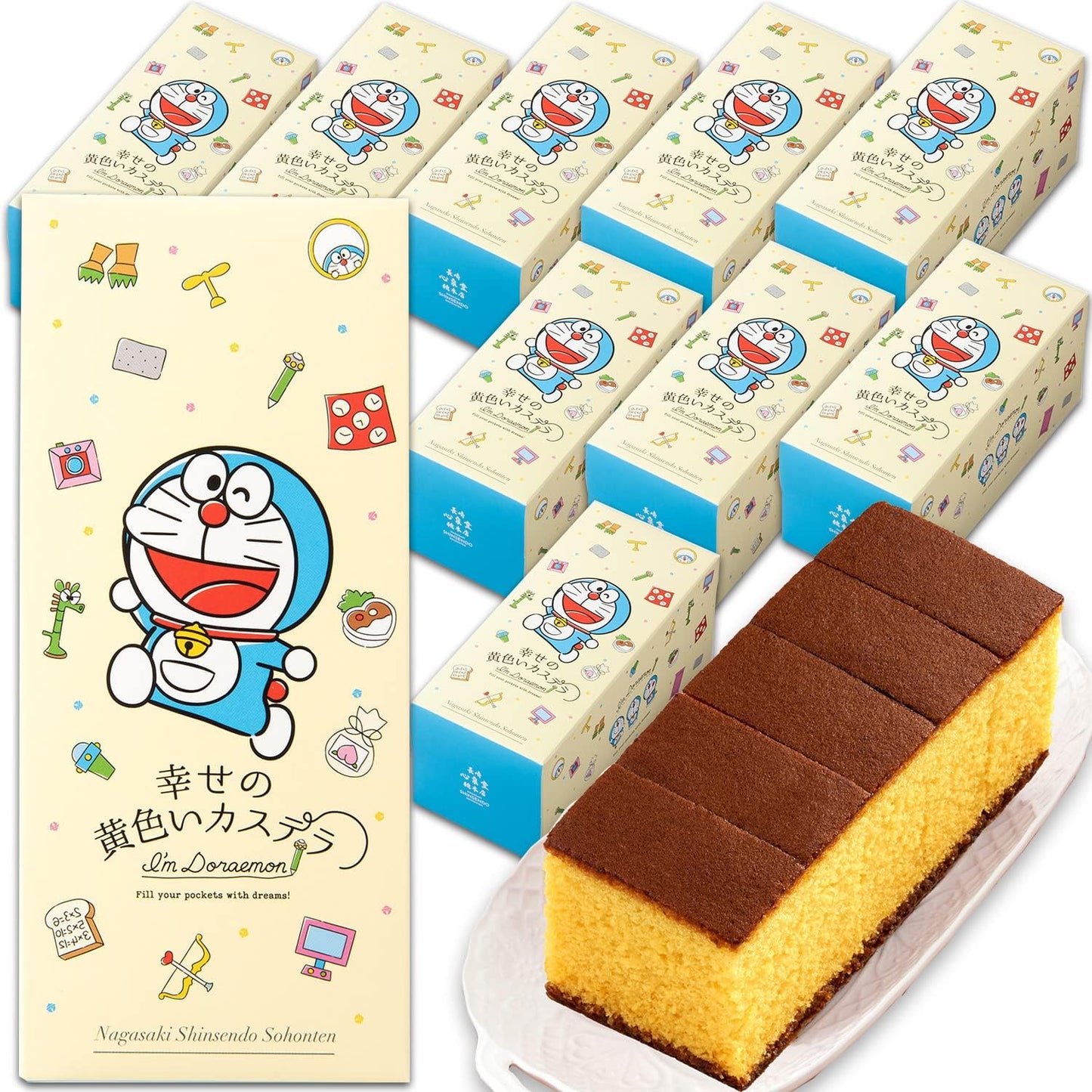 Nagasaki Shinsendo, Retirement, Loved by Doraemon, 5 Pieces x 10 Pieces, Includes Carrying Bag, Seal T340x10