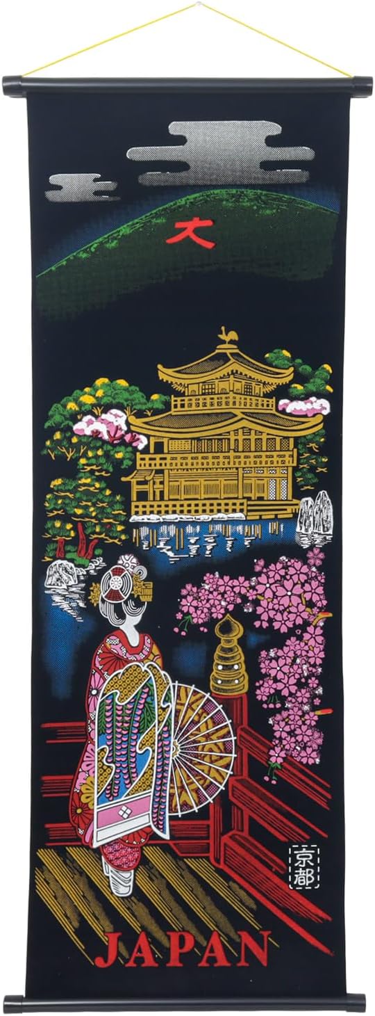 Japanese Souvenir Wall Scroll Tokyo Bean (Height 16.1 x Width 7.1 inches (41 x 18 cm), Made in Japan, Pennant Material, Lightweight and Compact