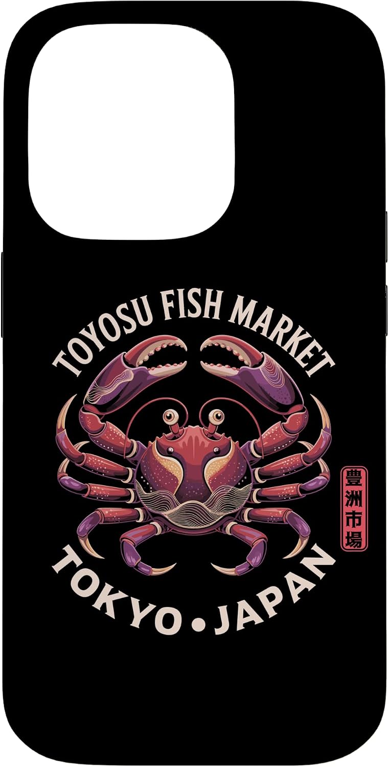 豊洲魚市場 東京ジャパン かに 漢字 お土産 スマホケース iPhone 15 Plus 用