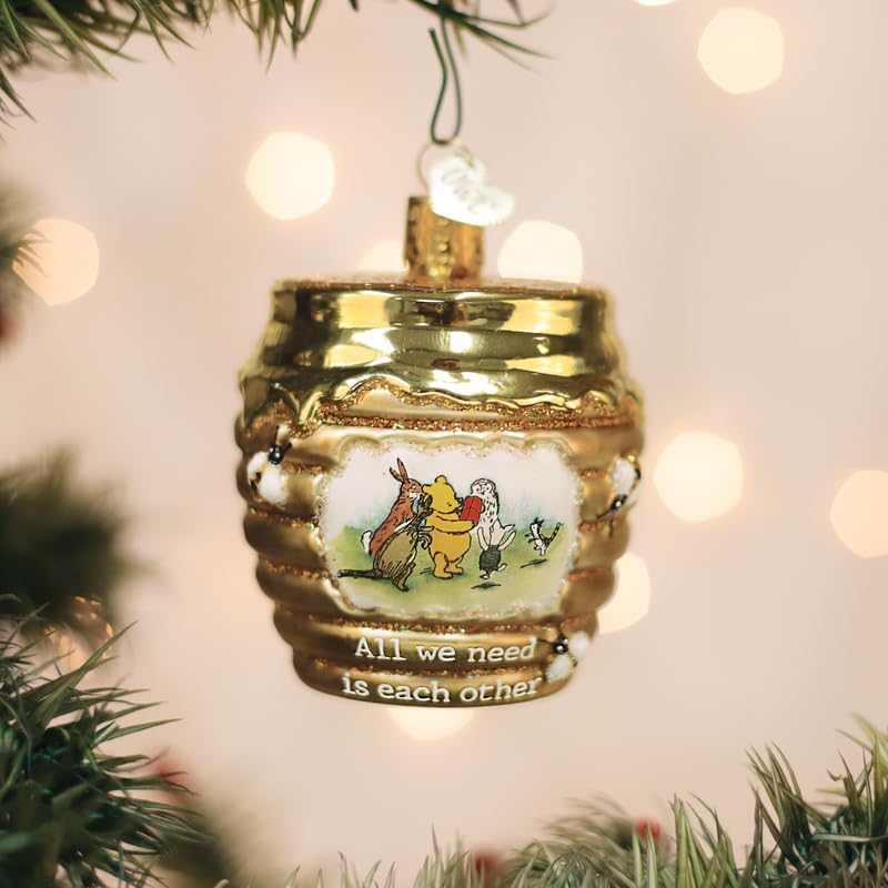 Old World Christmas - Adorno de vidrio soplado Eeyore para árbol de Navidad, decoración festiva hecha a mano, colección Winnie The Pooh