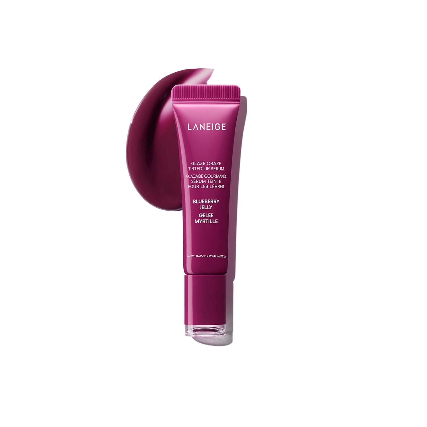 LANEIGE - Suero labial brillante Glaze Craze: Suero labial hidratante para labios brillantes y nutridos con polipéptidos voluminizadores