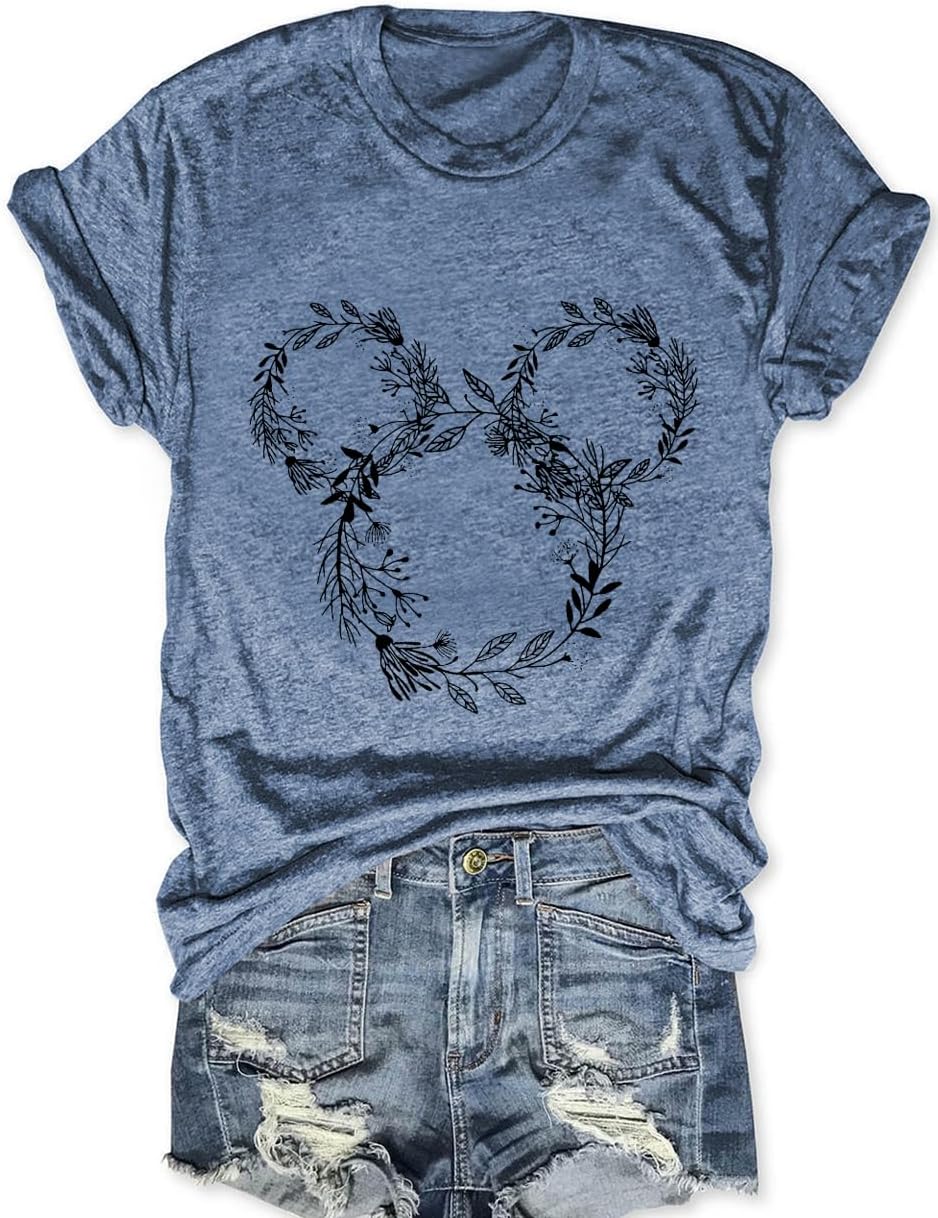 Magic Kingdom Castle - Camisa casual de manga corta para vacaciones, ropa bohemia para mujer, lindas camisetas de verano