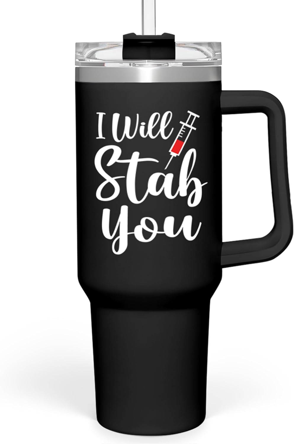 Regalos de enfermera para mujeres, vaso de enfermera con asa, taza de café de acero inoxidable de 40 onzas con tapa con pajilla, regalo de enfermería para enfermeras, regalo de agradecimiento para