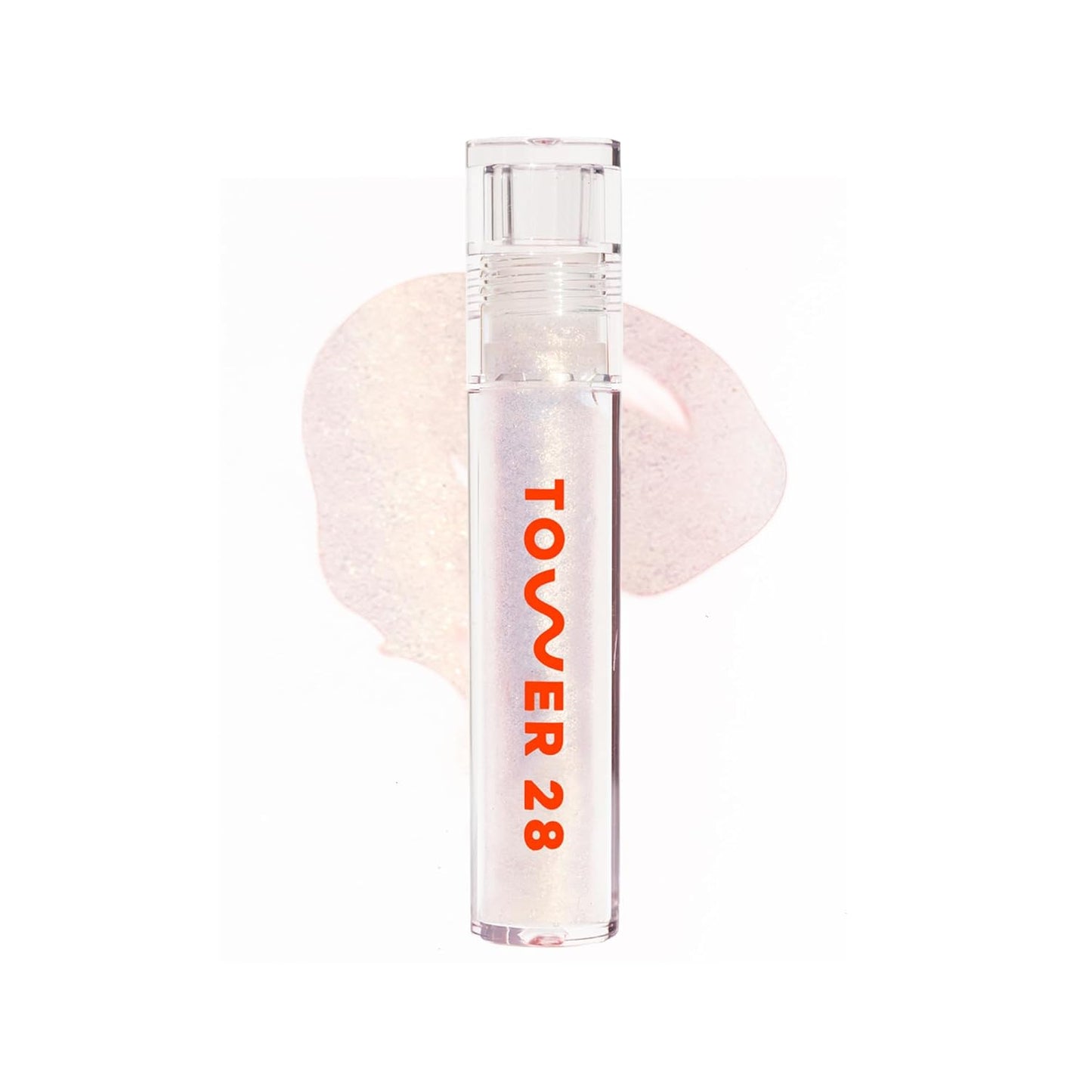 Tower 28 ShineOn - Jalea de labios lechosa, PISTACHIO, antiadherente, brillo labial vegano hidratante en rosa nude lechoso, aceite hidratante de albaricoque y semillas de frambuesa, limpio, libre de