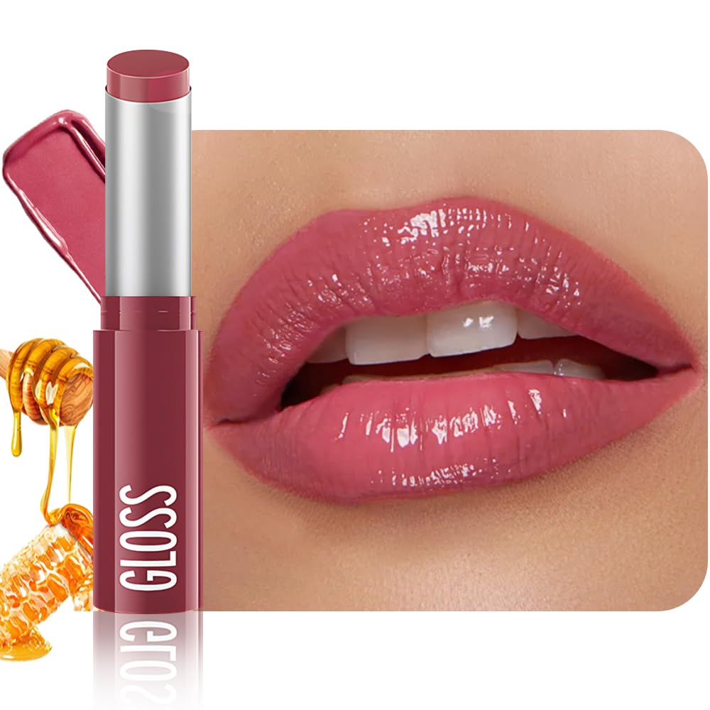 FeiCuiYun Bálsamo Labial con Tinta de Miel Rosa, Lápiz Labial Hidratante Transparente, Color Labial Hidratante para Todos los Tonos de Piel, Bálsamo Labial Nutritivo con un Toque de Cereza Negra