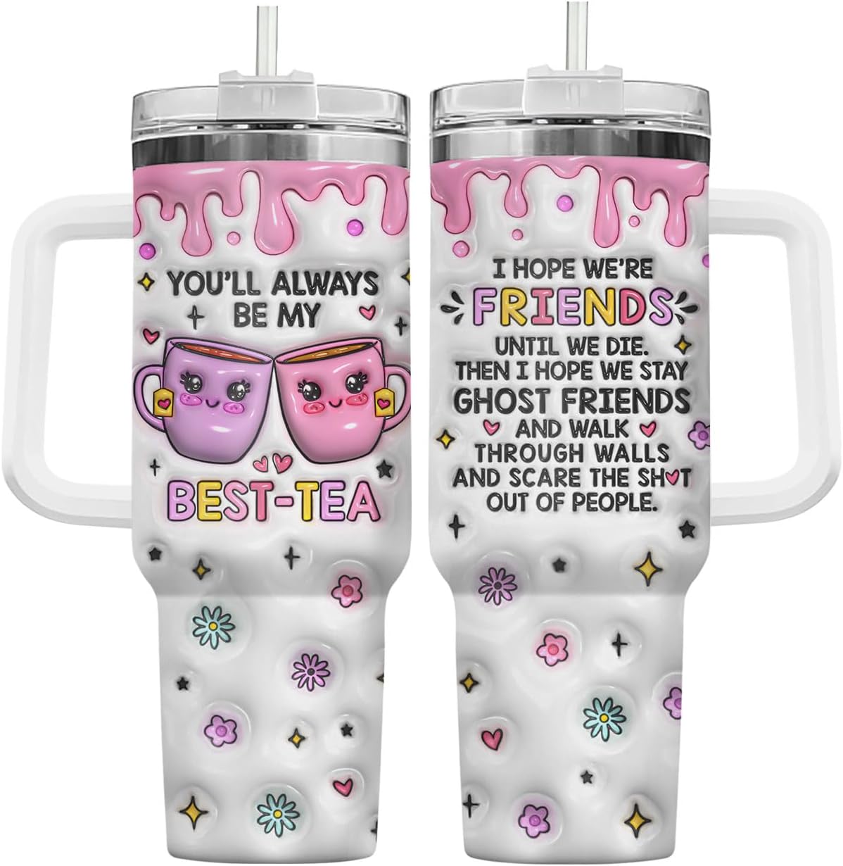 34HD Vaso de princesa rana de 40 onzas, taza de viaje aislada de acero inoxidable con asa y tapa con pajilla, regalo de cumpleaños, taza de películas de princesa de cuento de hadas para mujer