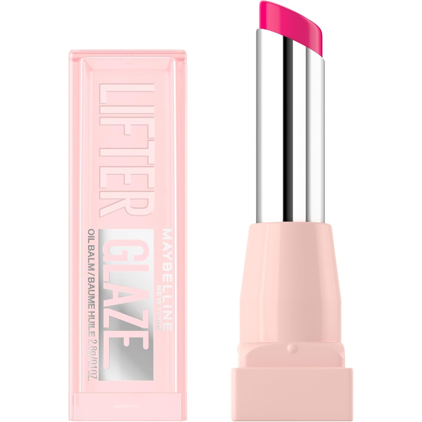 MAYBELLINE Lifter Glaze Oil Balm with Hyaluronic Acid and Hydrating Oil Blend, Lip Balm with 24HRs of Smooth, Moisturizing Shine, Pink Drip (Sheer Baby Pink)