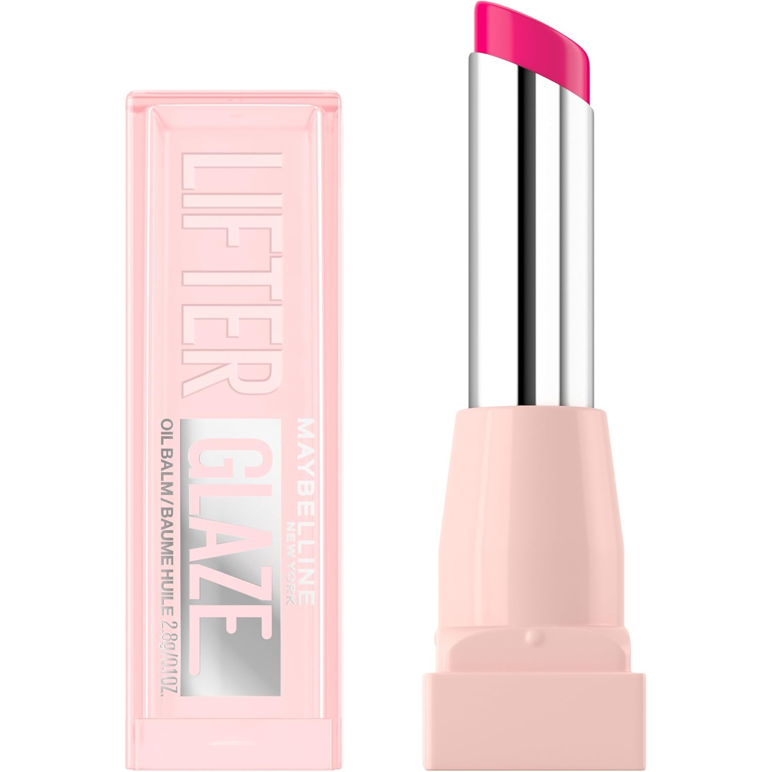 MAYBELLINE Lifter Glaze Oil Balm with Hyaluronic Acid and Hydrating Oil Blend, Lip Balm with 24HRs of Smooth, Moisturizing Shine, Pink Drip (Sheer Baby Pink)