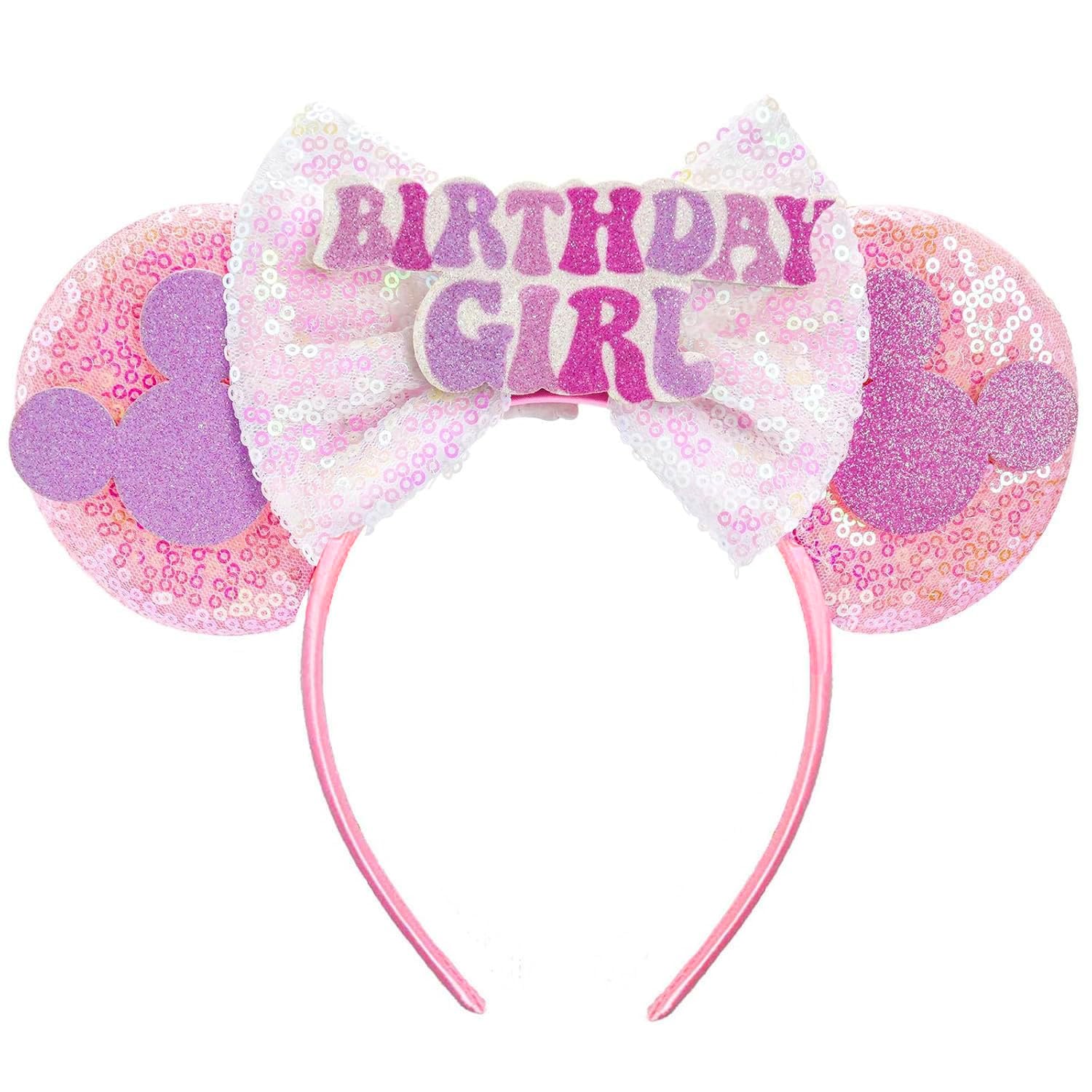 LYLIN Diadema con orejas de ratón, orejas de ratón azules con lazos de castillo para mujeres y niñas, accesorios para el cabello, orejas de parque, viajes, fiesta, cosplay, accesorios