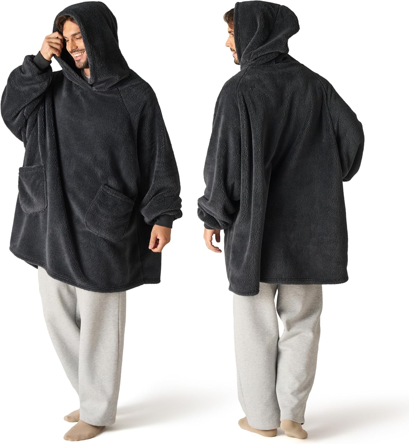 Bedsure Mantas Ponibles con Capucha, Regalos de Navidad para Mujeres, Esposa, Novia, Regalos de Cumpleaños Cálidos y Acogedores para Ella, Esposa, Sudadera Suave y Esponjosa, Mantas con Capucha de