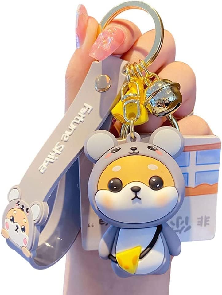 [AIXUAN] Cute Idea Chinese Zodiac Motif Lucky Animal Shiba Inu Pendant Keychain Keychain, Keyring Lovers Valentine's Day Present Pendant Handbag Rucksack Car Key Wrist Strap (Dog)