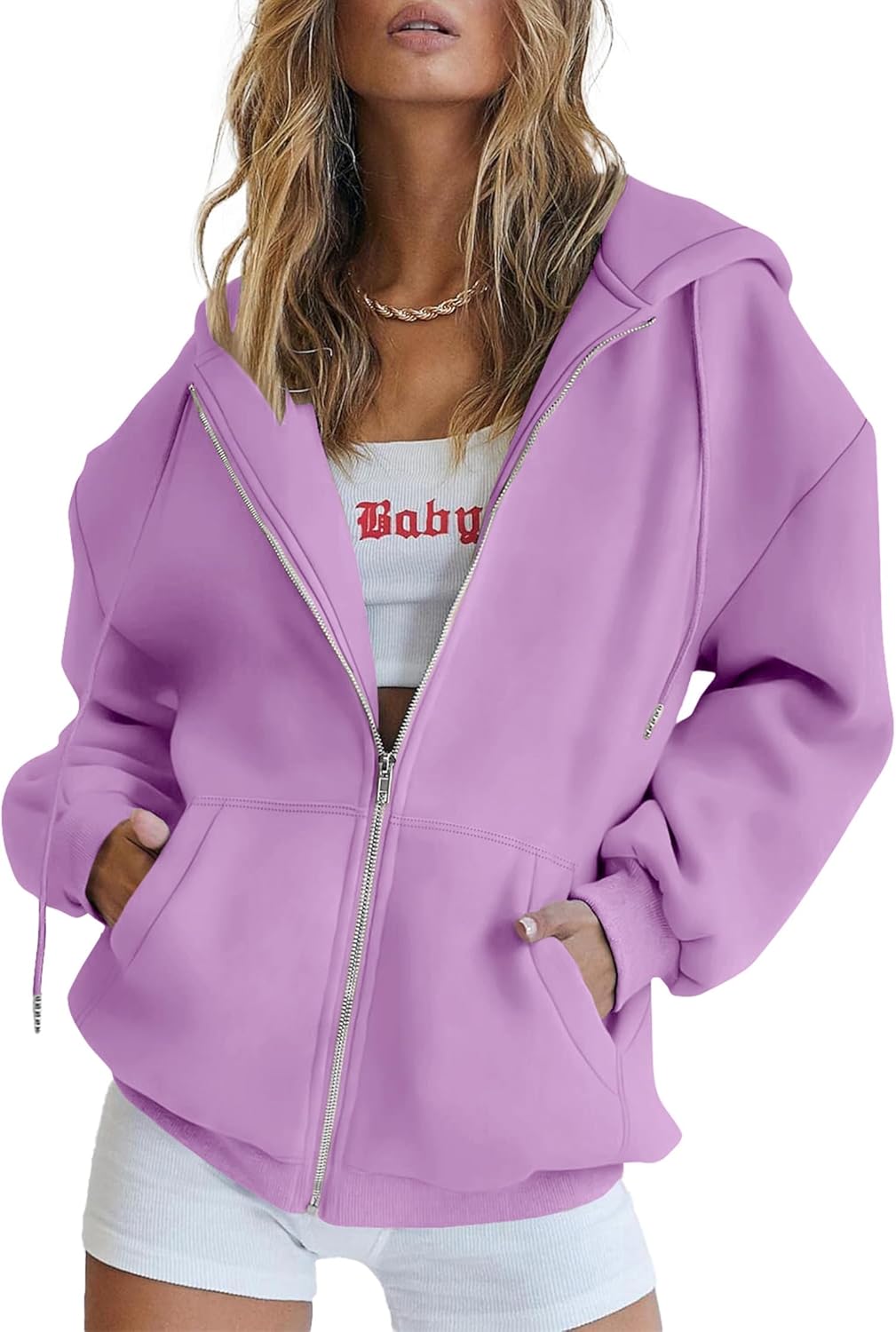 PRETTYGARDEN Sudaderas con capucha Y2K con cremallera para mujer, estilo casual, manga larga, para otoño e invierno, chaquetas con bolsillos