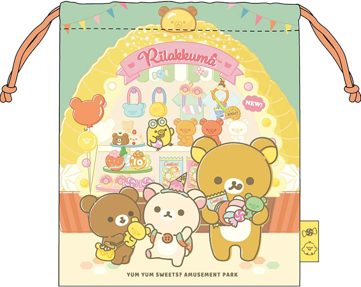 J's Planning Sanrio Drawstring Bag, Kuromi Trend, H8.3 x W7.1 inches (21 x 18 cm) FRK958