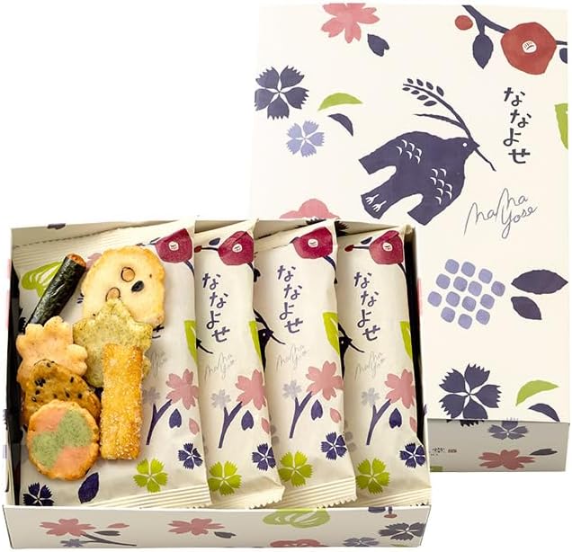 Rakumido Nanayose, 16 Bags, Packaged, No Shopping Bag, Original Small Bag, Gift, Japanese Sweets, Rice Crackers, Senbei, Snacks, Rice Confectionery