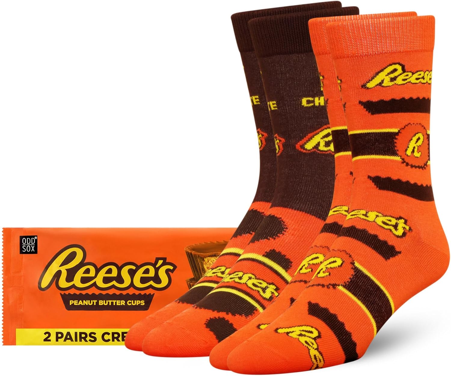 Odd Sox ODDMART Candy & Sweet Snack - 2 pares de novedad – Parche agrio de Oreo Reese's Skittles Starburst y más – Regalo