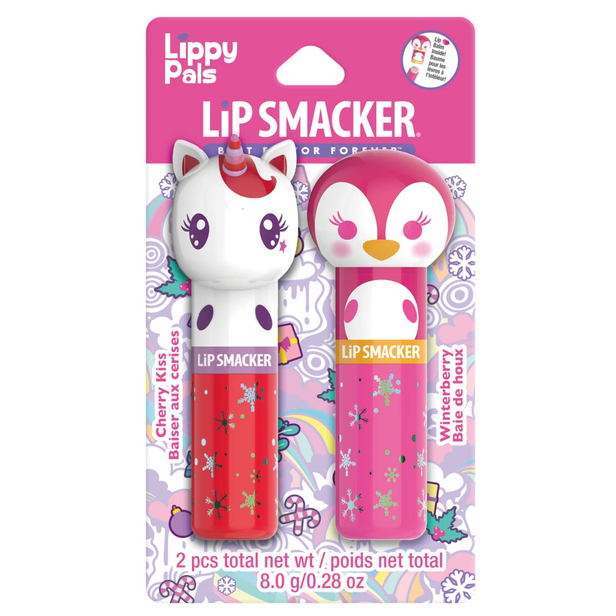 Lip Smacker Lippy Pals Unicorn, Bálsamo labial con sabor hidratante y suavizante de brillo suave, sabores deliciosos hidratantes y protectores, libre de crueldad y vegano - Magia de unicornio