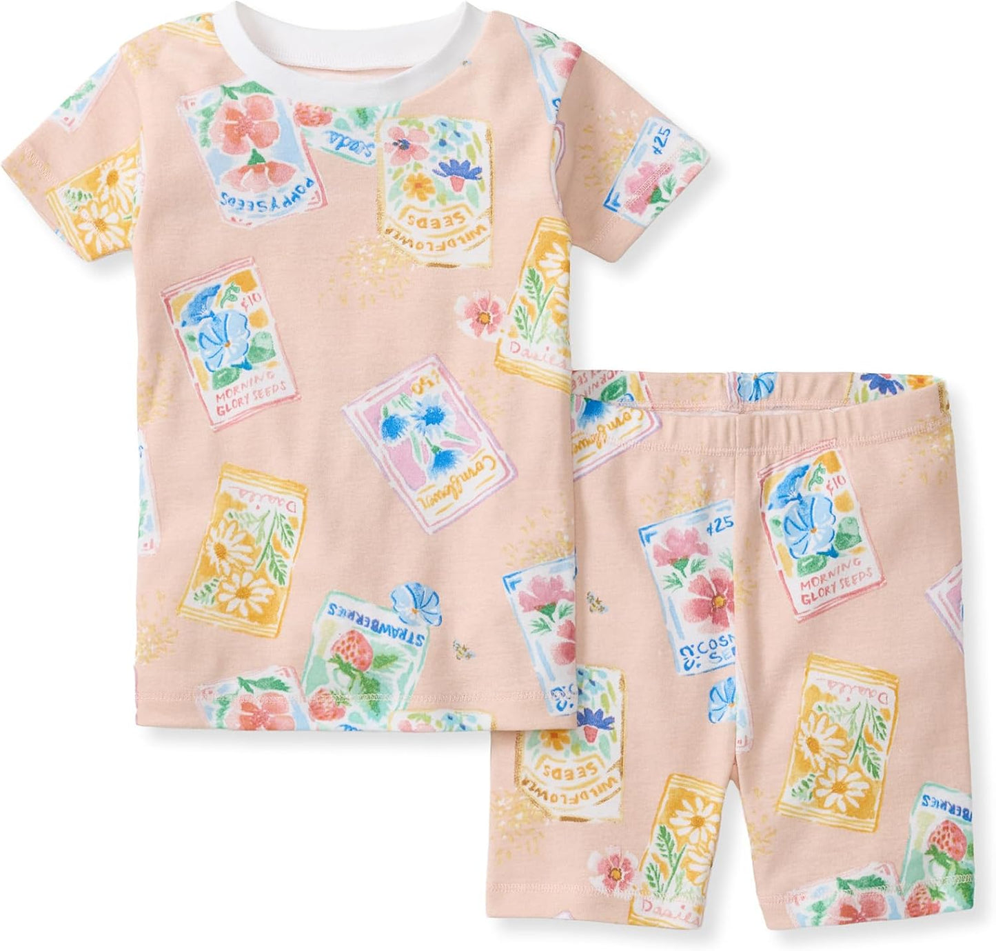 Burt's Bees Baby Pijama unisex de algodón, camiseta de manga corta de 2 piezas y pantalones cortos | Snug fitting, yet comfy warm weather pajamas sets are made in our classic rib fabric