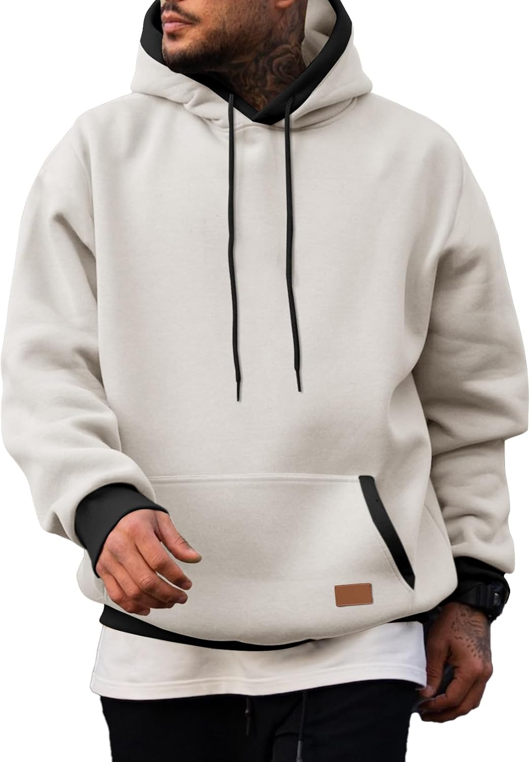 JMIERR - Sudaderas con capucha de algodón para hombre, casuales, de manga larga, con cordón, de forro polar, con bolsillos