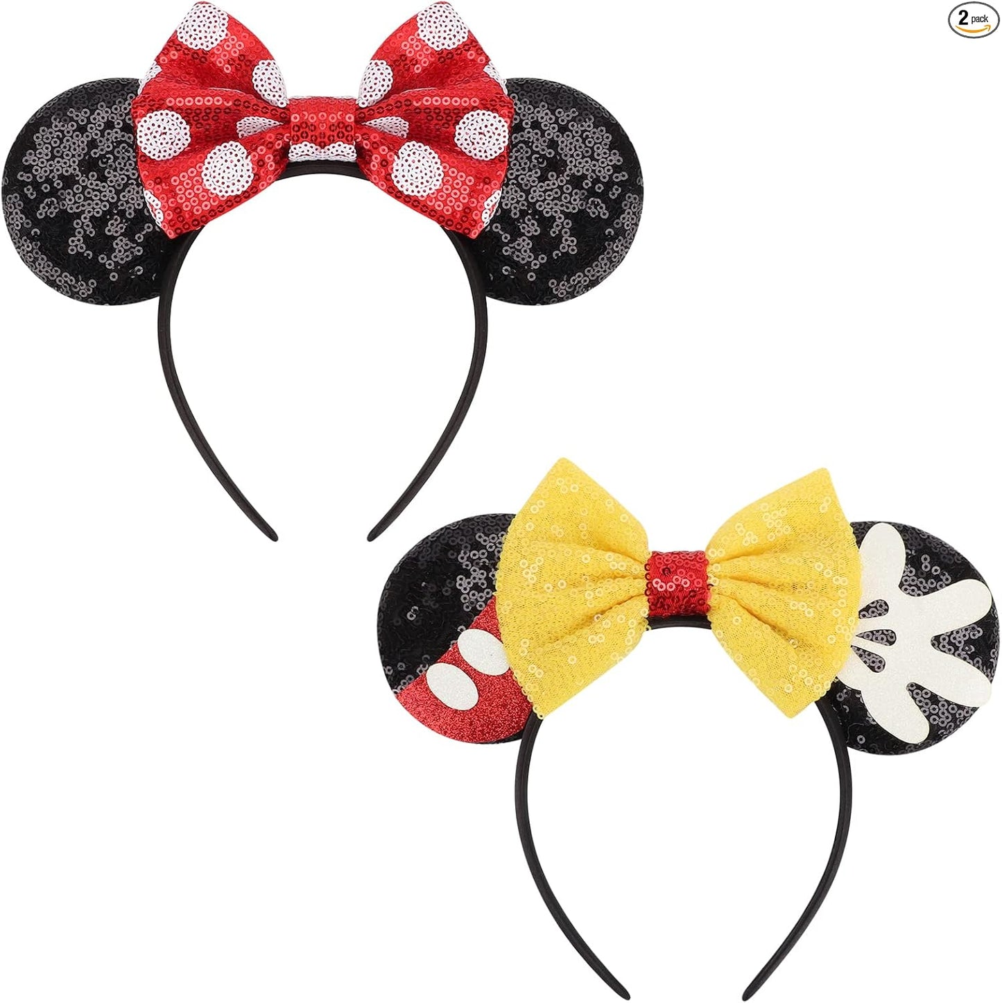 DRESHOW Mouse Ears Bow Headbands Sequins Party Decoration Cosplay Costume for Women