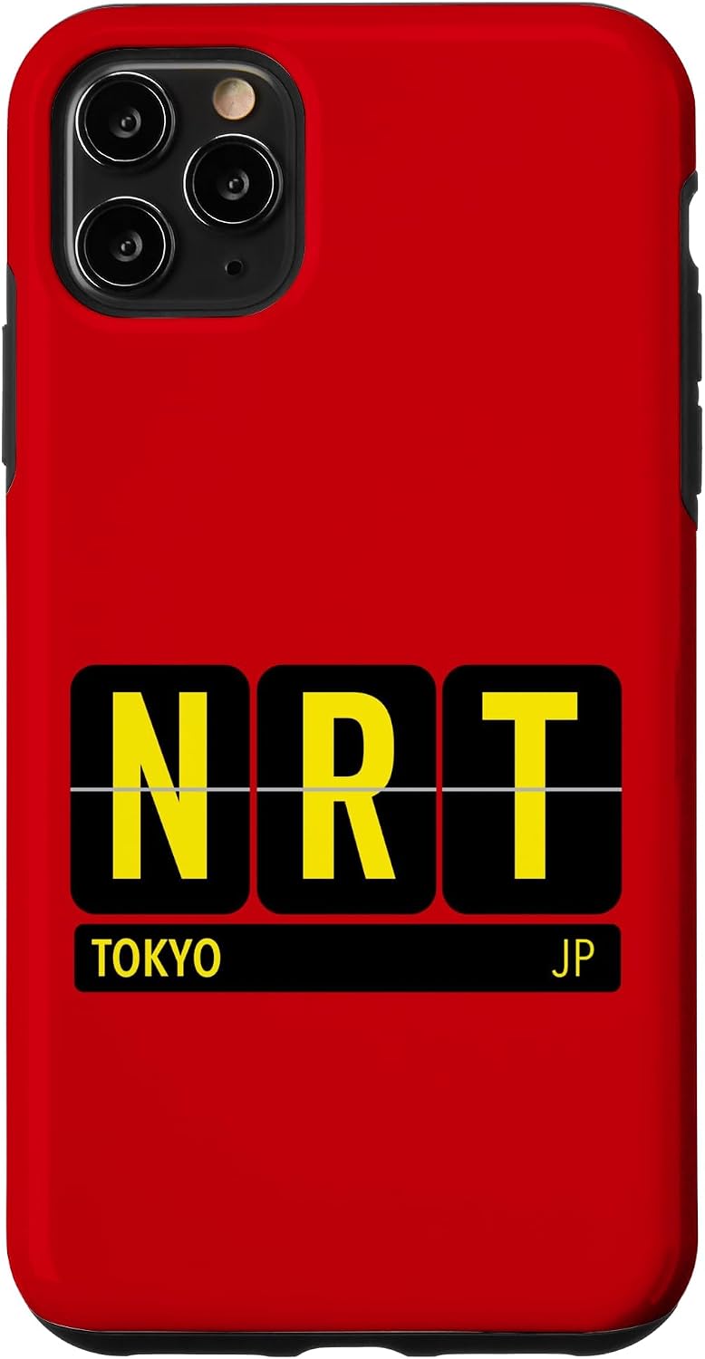 NRT 東京 日本 旅行 お土産 イエロー文字 スマホケース iPhone 11 用