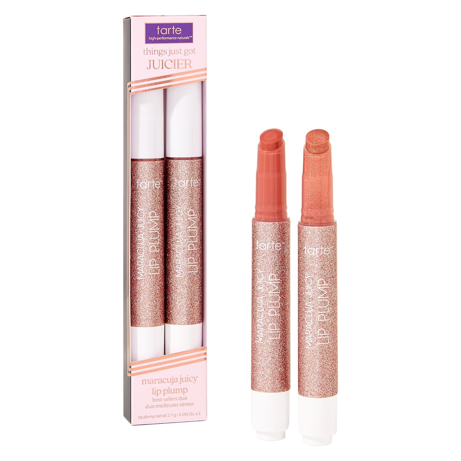 tarte maracuja juicy lip plump – Hydrating & Volumizing Lip Plumper Gloss Balm with Nourishing Hyaluronic Acid & Vitamin E, Plumps & Moisturizes, Vegan & Cruelty-Free