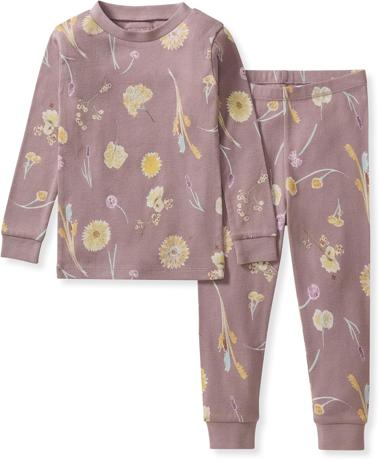 Burt's Bees Baby Pijama de algodón orgánico para niñas, conjunto de pijama para niños pequeños, 2 piezas