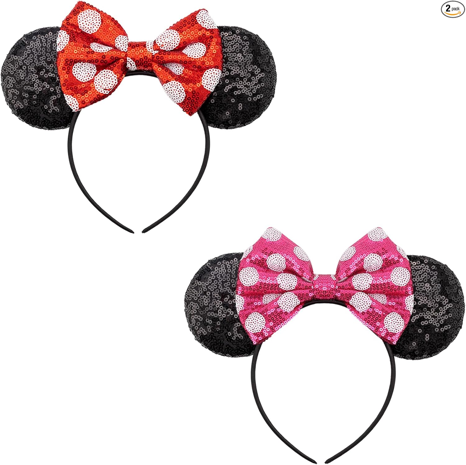 DRESHOW Mouse Ears Bow Headbands Sequins Party Decoration Cosplay Costume for Women