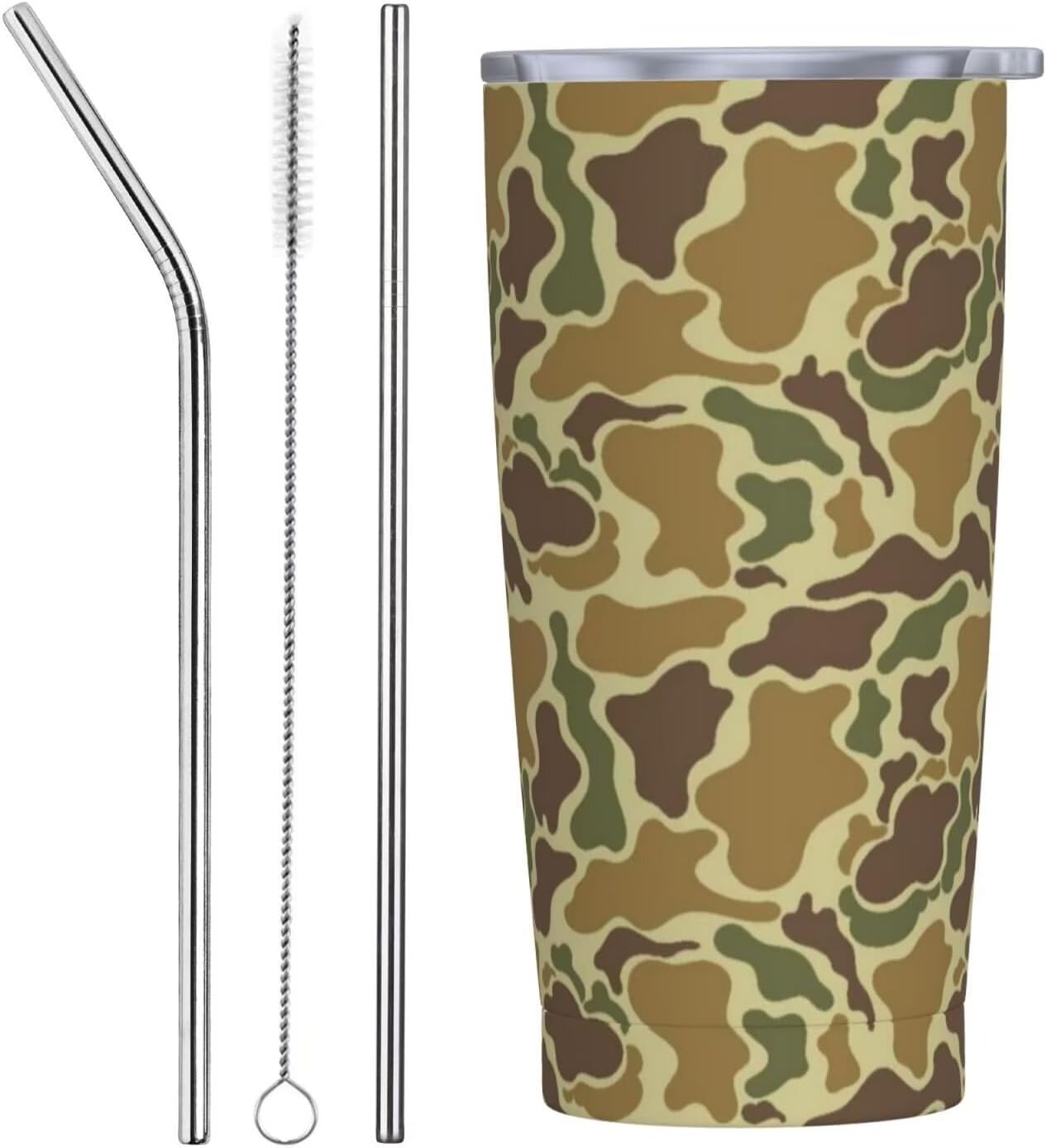 Vaso aislado de acero inoxidable de 20 onzas con tapa y pajilla, diseño vintage de mariposas florales, acuarela, taza de café, té, vino, botella de agua para mujeres y hombres