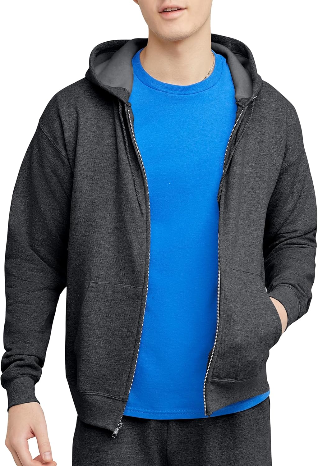 Hanes sudadera con capucha y cremallera completa para hombres, Ecosmart sudadera de polar con capucha y cremallera completa para hombres, sudadera con capucha