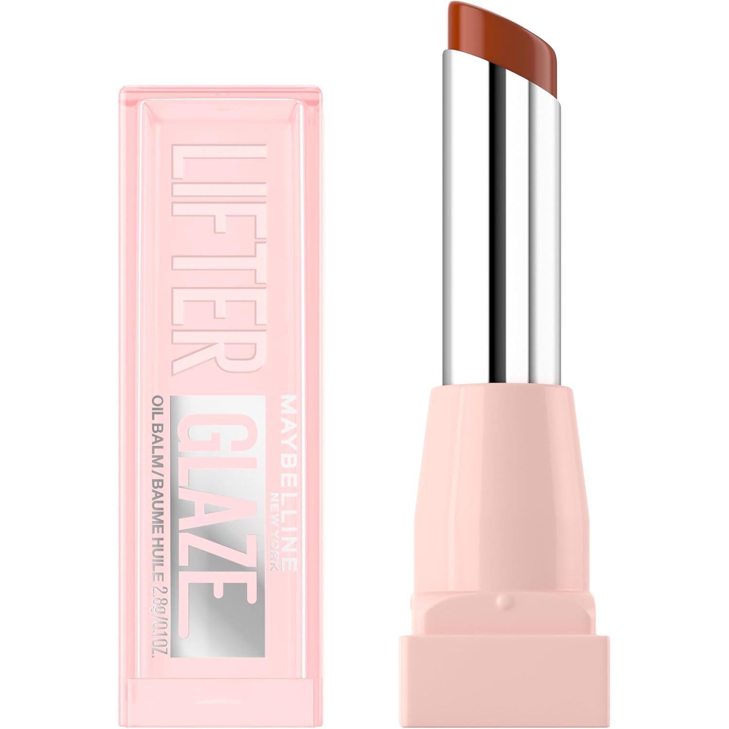 MAYBELLINE Lifter Glaze Oil Balm with Hyaluronic Acid and Hydrating Oil Blend, Lip Balm with 24HRs of Smooth, Moisturizing Shine, Pink Drip (Sheer Baby Pink)