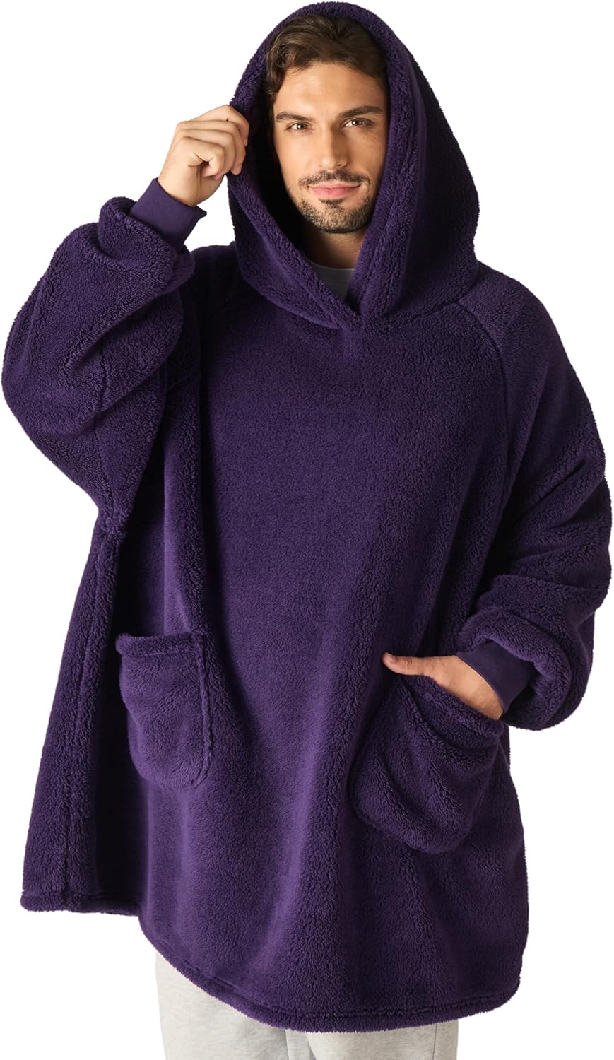 Bedsure Mantas Ponibles con Capucha, Regalos de Navidad para Mujeres, Esposa, Novia, Regalos de Cumpleaños Cálidos y Acogedores para Ella, Esposa, Sudadera Suave y Esponjosa, Mantas con Capucha de