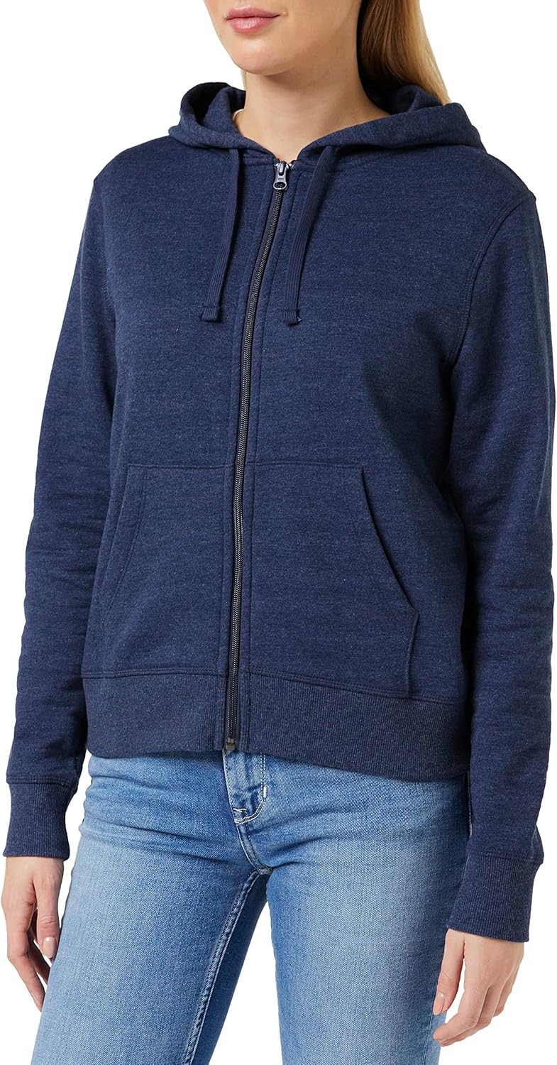 Essentials - Sudadera con capucha de felpa para mujer, con cremallera completa (disponible en tallas extragrandes)