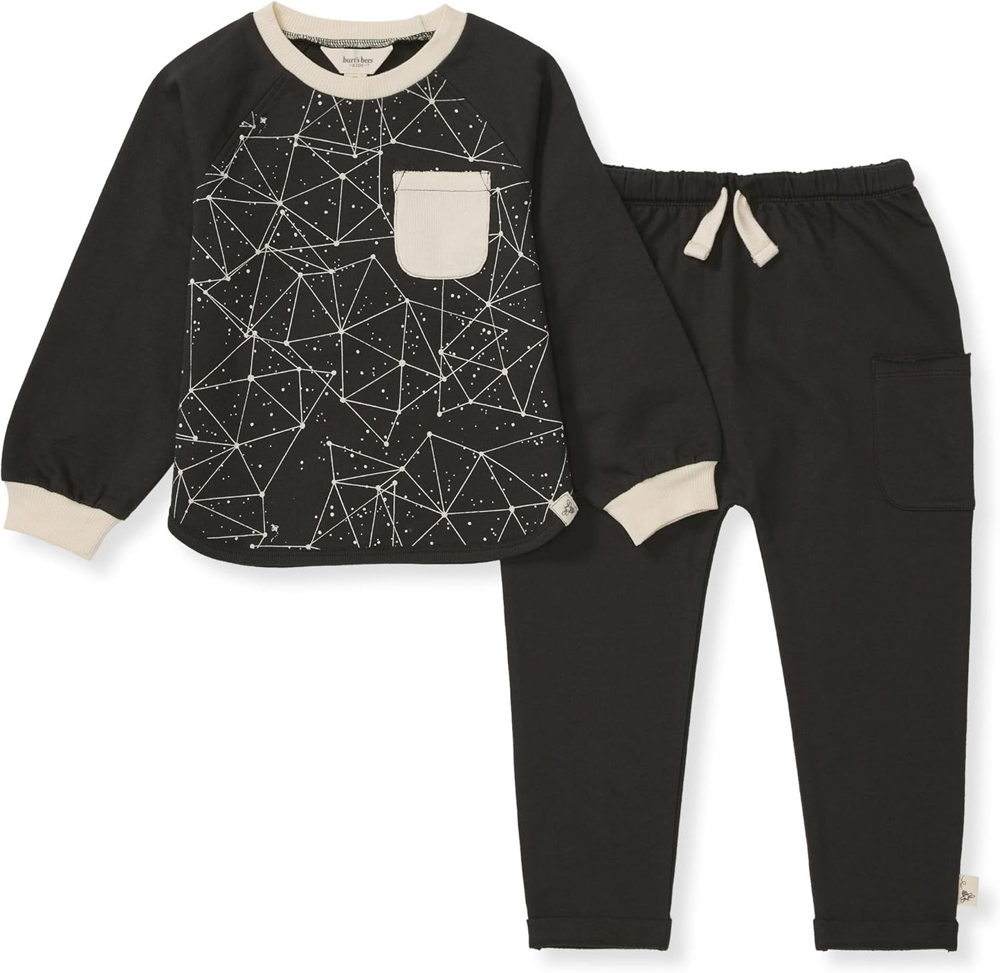 Burt's Bees Baby Boys Shirt and Pant Set, Long Sleeve Top & Bottom Outfit Bundle, 100% Organic Cotton