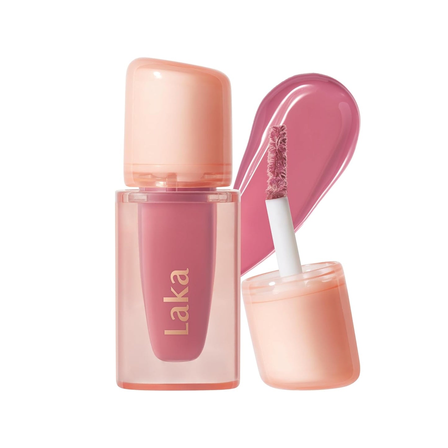 Laka Jelling Nude Gloss Mini, 1.9g/0.07oz, Aceite labial hidratante traslúcido sin manchas, no pegajoso, brillo nutritivo para un aspecto fresco y brillante, vegano, maquillaje de belleza limpia