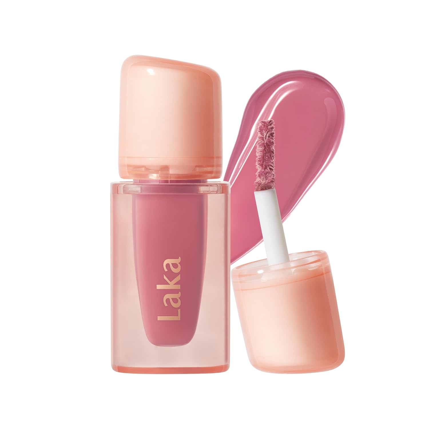 Laka Jelling Nude Gloss Mini, 1.9g/0.07oz, Aceite labial hidratante traslúcido sin manchas, no pegajoso, brillo nutritivo para un aspecto fresco y brillante, vegano, maquillaje de belleza limpia