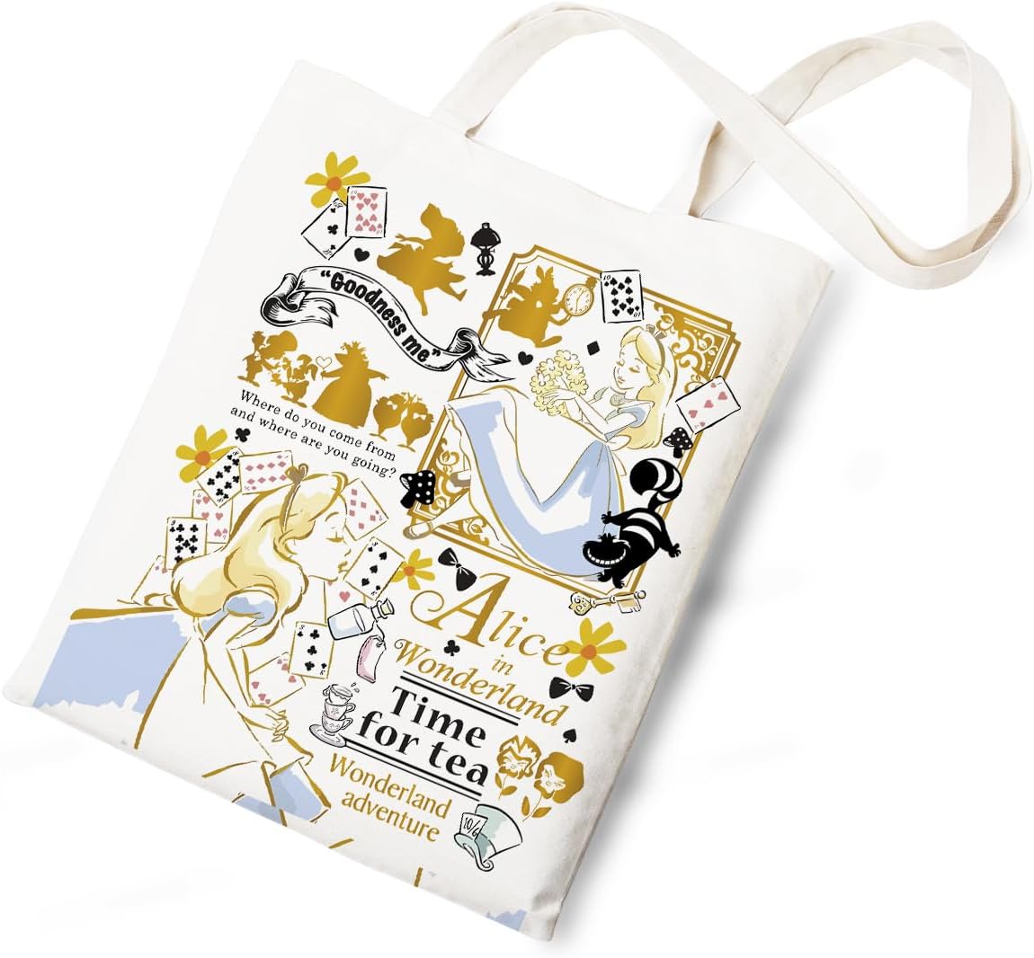Silhouette of Alice Tote Bag Cotton Reusable Tote Shoulder Bag Fans Canvas Tote Bag For Gifts For Friends Fans