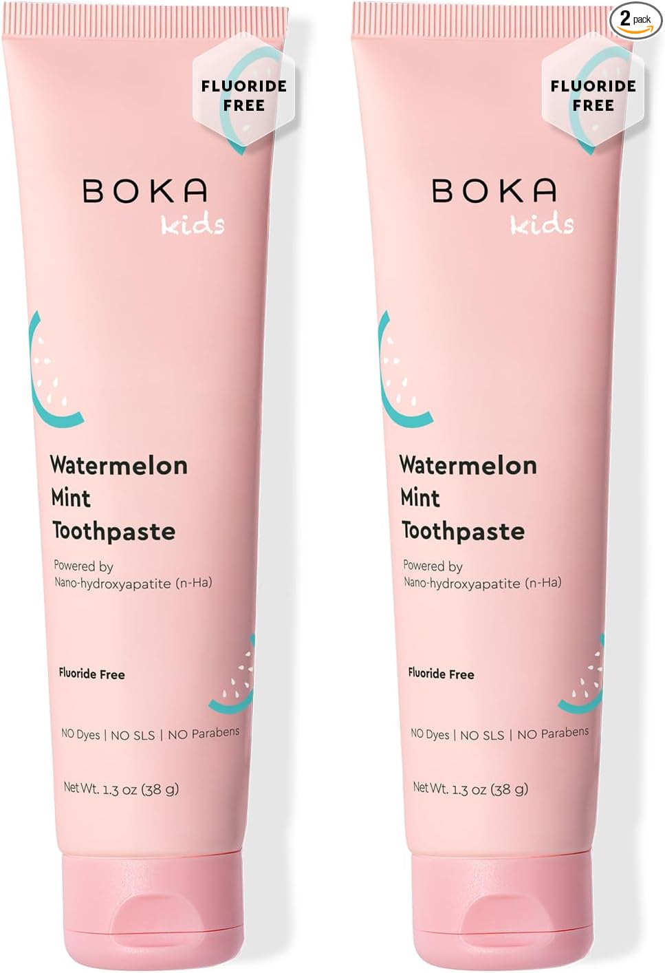 Boka Pasta de dientes sin flúor Nano Hydroxiapatite Pasta de dientes - Sabor fresa y mango, 4 oz 1 paquete