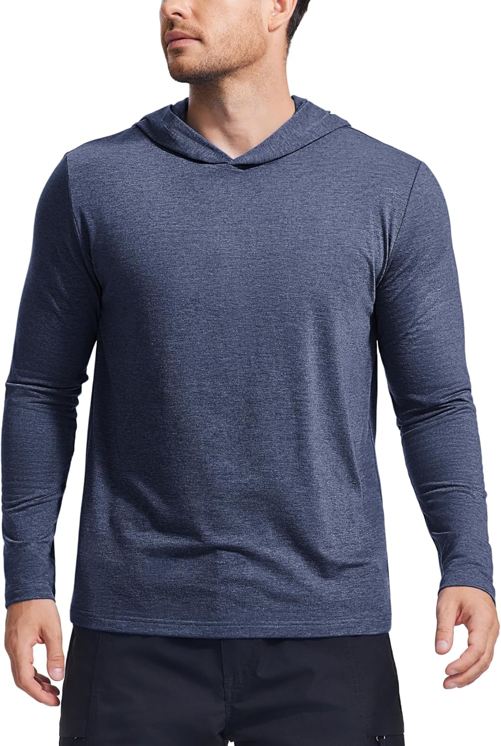 PINSPARK Sudaderas ligeras con capucha tipo pullover para hombres, manga larga, sudadera con capucha para golf, gimnasio, entrenamiento, sudadera atlética