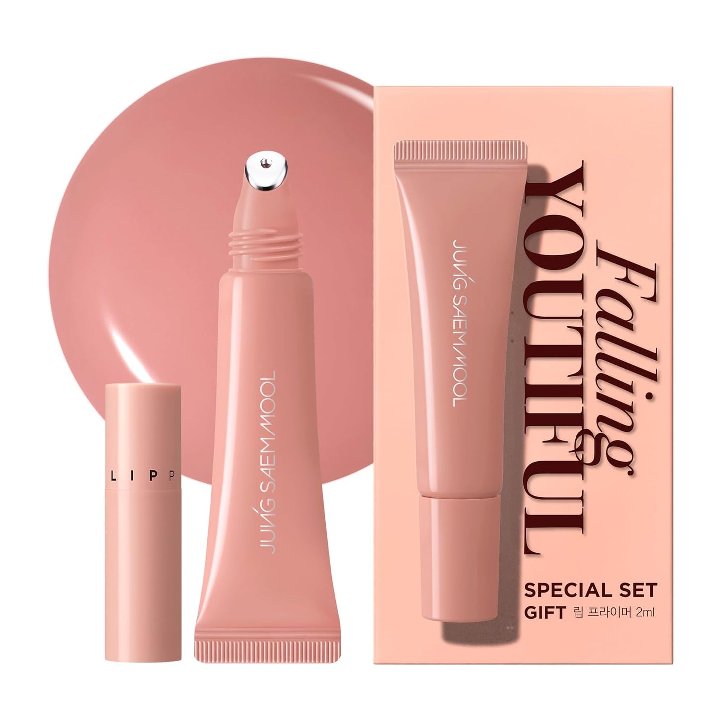 JUNG SAEM MOOL LIP-PRESSION - Brillo de labios de metal | Brillo labial tintado hidratante con un aplicador de metal de precisión higiénico e ingredientes infundidos en suero, brillo de labios coreano (rosa doze)