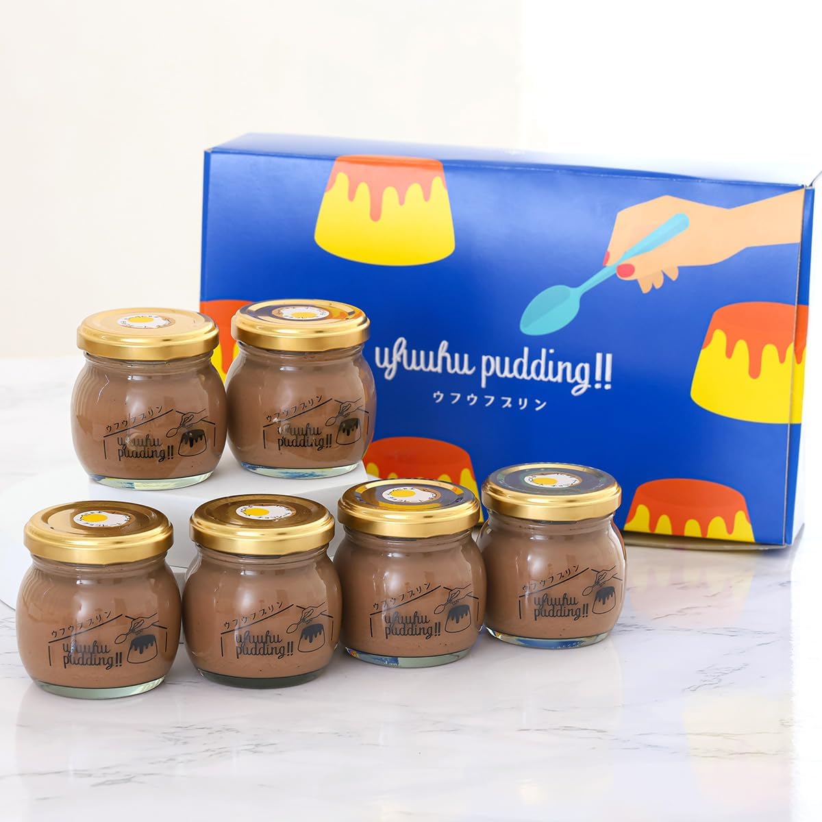 Gift Pudding (Ufuf Garden Scalloped Raw Pudding) Dessert, Sweets, Gift, Ordered Sweets (Gift Japanese Pudding, 6 Pieces)