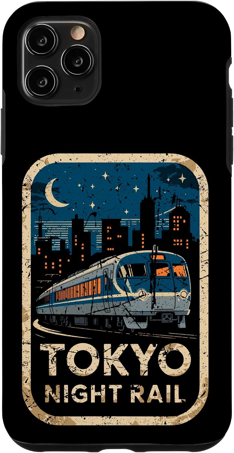東京 夜行レール 日本 ビンテージ 都市列車 アニメ お土産 スマホケース iPhone 15 用
