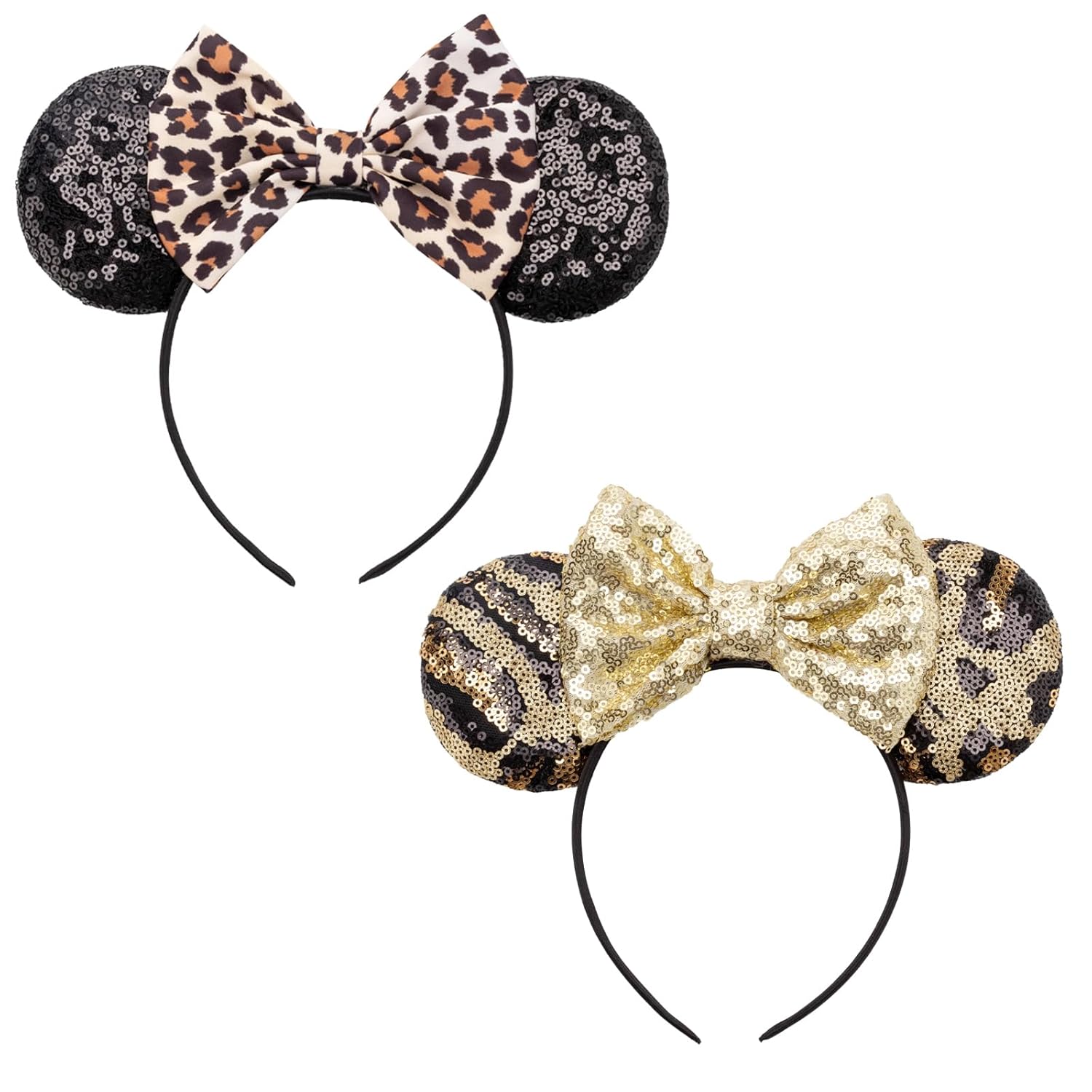 DRESHOW - Diademas con orejas de ratón para mujeres, cintas de pelo de perlas, lazos para la cabeza, cintas de terciopelo, disfraz de cosplay de Navidad, disfraz de princesa, decoración para fiestas