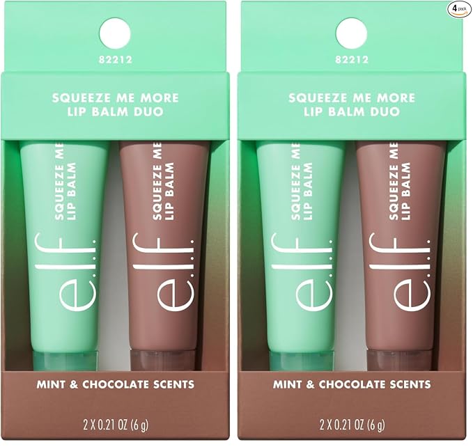 e.l.f. Squeeze Me More Lip Balm Duo - Bálsamo hidratante para un tinte de color transparente, fabricado con ácido hialurónico, vegano y libre de crueldad, mango y sandía