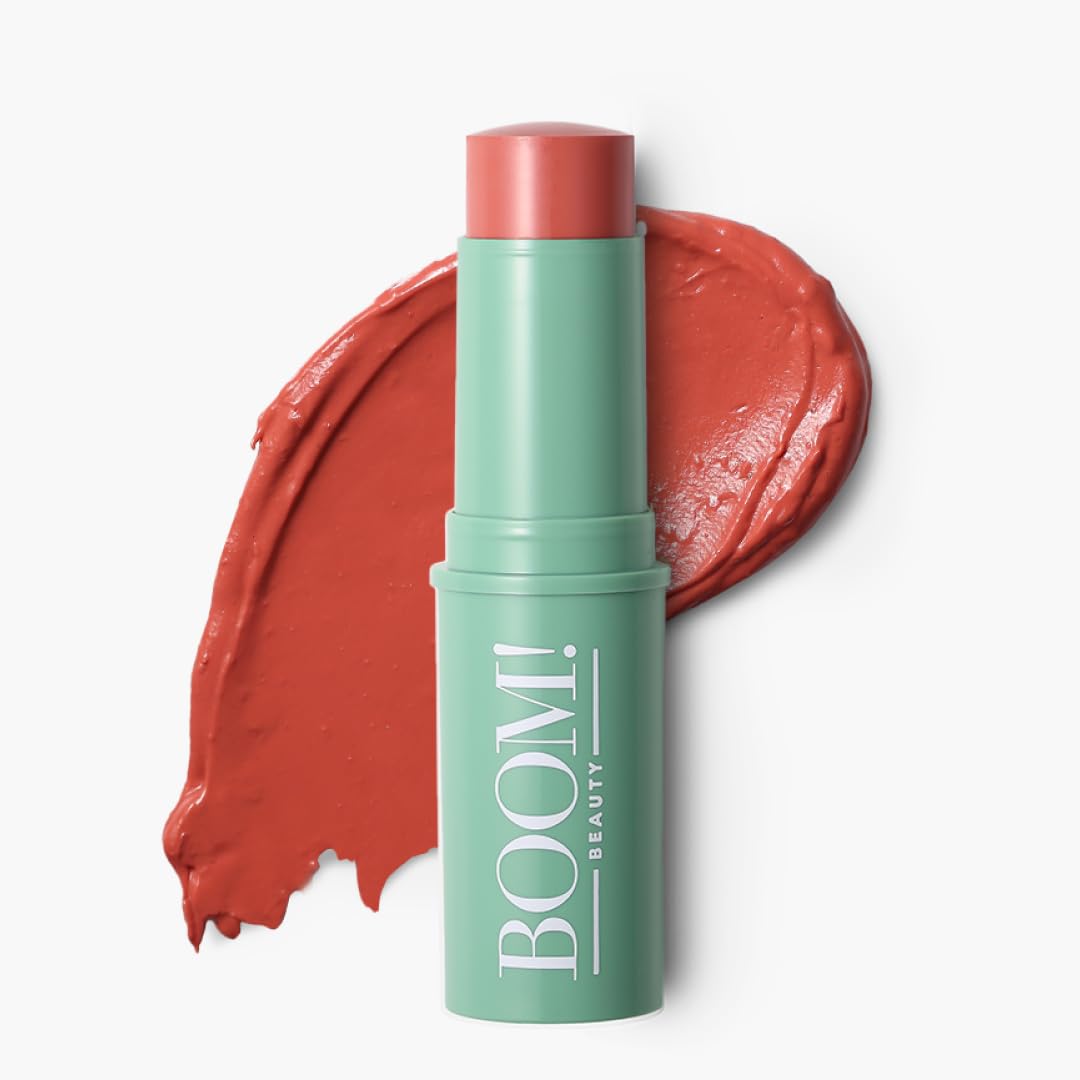 Barra y lápiz labial Boomstick Golden Peach® Warm Coral-Peach Blush | Multistick, vegano, maquillaje para mujeres mayores, piel madura, por Cindy Joseph