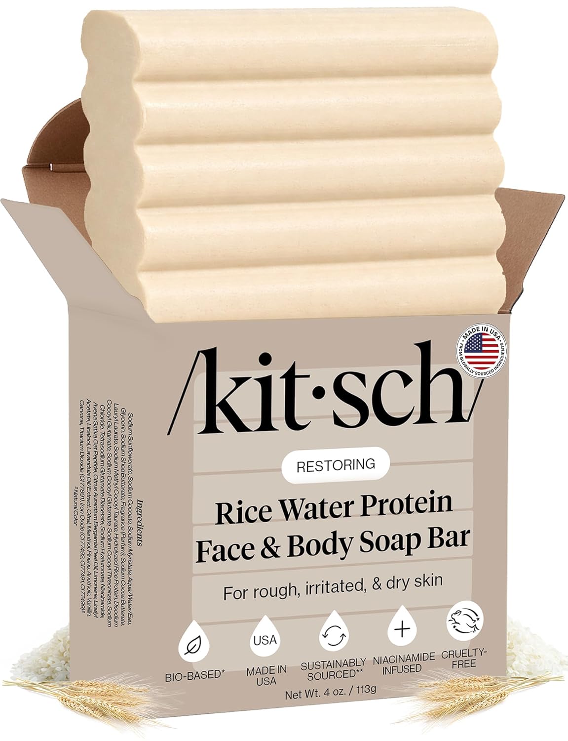 Kitsch Jabón corporal exfoliante de manteca de karité x diseño de Stormtrooper de Star Wars, jabón en barra hidratante y barra de jabón suave, hidrata, suaviza y calma la piel, sin parabenos, silicona