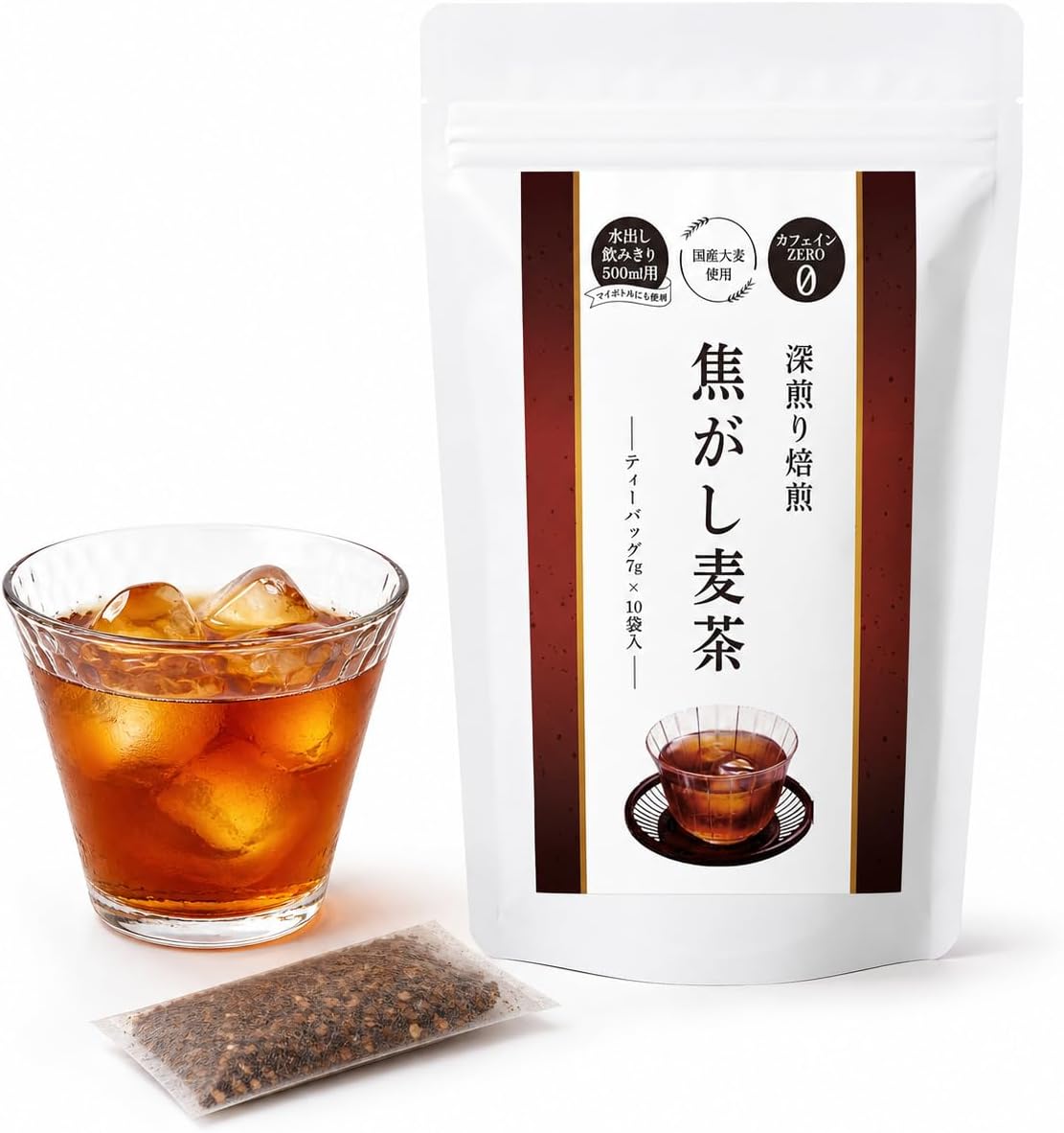 Kuwanaen Honten Chakura Brown Rice Tea Bags, 0.1 oz (3 g) x 10 Bags, Made in Yamagata Prefecture, Made in Japan, Made in Cold Brew and Hot Water