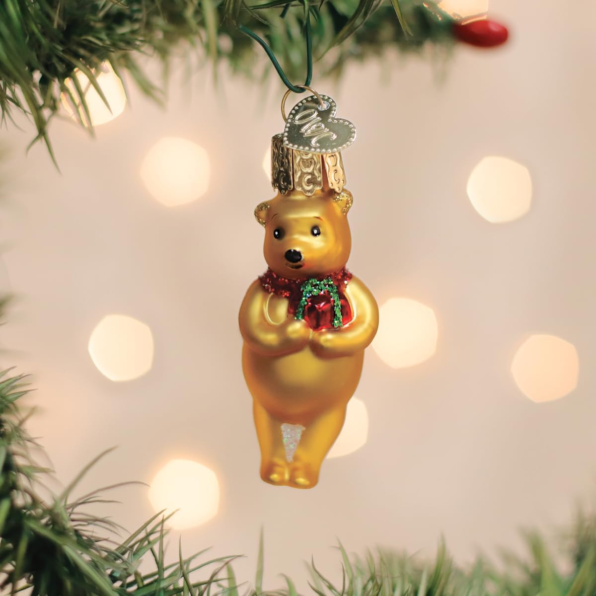 Old World Christmas - Adorno de vidrio soplado Eeyore para árbol de Navidad, decoración festiva hecha a mano, colección Winnie The Pooh
