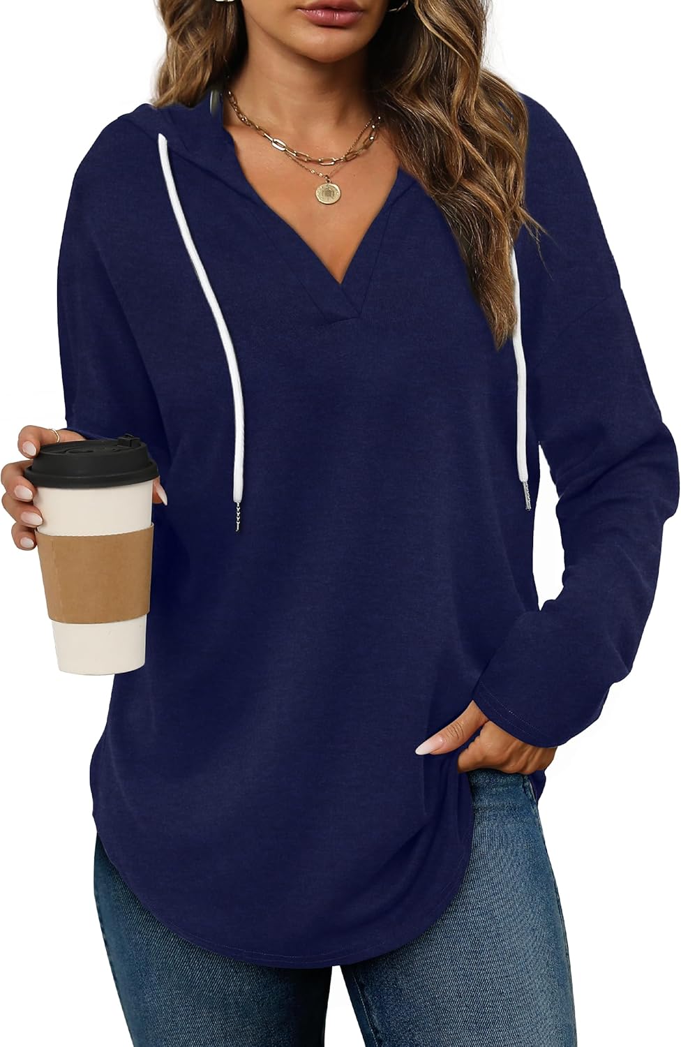 Bofell - Sudaderas con capucha para mujer, sudaderas de moda para mujer, sudaderas con capucha de gran tamaño, sudaderas de manga larga de ajuste holgado