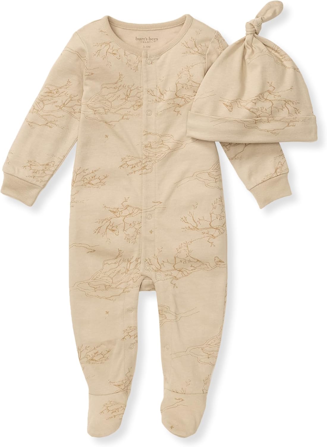 Burt's Bees Baby - Mameluco para bebés niñas, 100% algodón orgánico, overol de una pieza